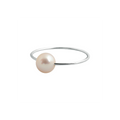Bague Claverin Simply pearly avec perle blanche de 6 mm sur un anneau fin en or blanc 18 carats
