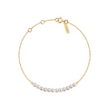 Bracelet Claverin Mini rock my pearls en or jaune 18 carats avec une ligne de perles de culture blanches