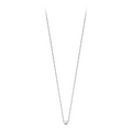 Collier Claverin Simply Mini avec une perle blanche sur une fine chaîne en or blanc 18 carats