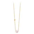 Collier Claverin Diamond Star en or jaune 18 carats avec perle blanche et motif étoile serti d'un diamant