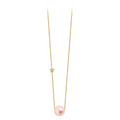 Collier Claverin en or jaune 18 carats avec perle rose et pendentif étoile serti d'un diamant de 0,018 carats