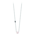Collier Claverin Pearly Skull avec perle blanche et pendentif tête de mort en or blanc 18 carats sur fine chaîne