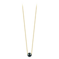 Pendentif Claverin avec perle noire de Tahiti sur une fine chaîne en or jaune 18 carats