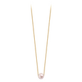 Pendentif Claverin Simply Pearly avec perle blanche sur fine chaîne en or jaune 18 carats