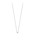 Pendentif Claverin Simply Mini avec perle rose sur fine chaîne en or blanc 18 carats
